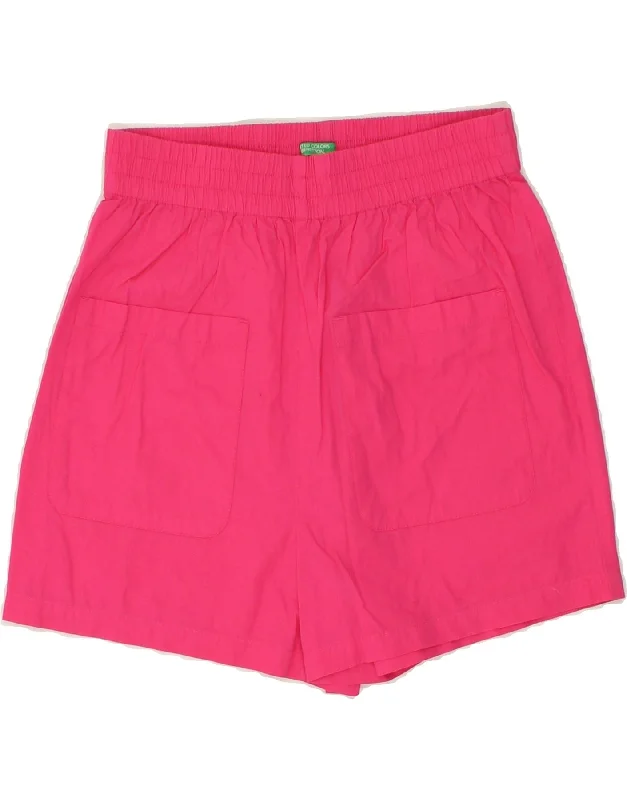 Trendy And Casual BENETTON Womens Casual Shorts UK 6 XS W26  Pink Cotton