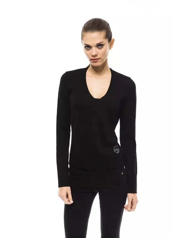 Versatile Style Montana Blu Women's Black Wool Sweater - 40 IT