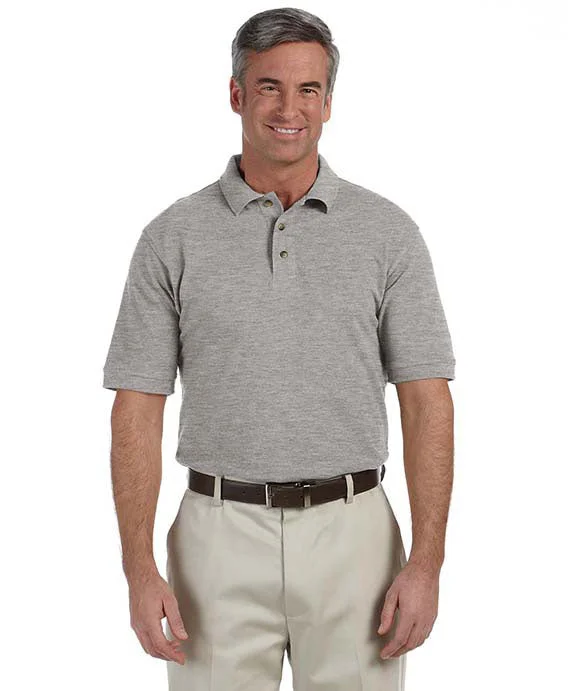 Fresh Comfort M200T - Harriton Mens Tall Short-Sleeve Polo Shirt | Grey Heather
