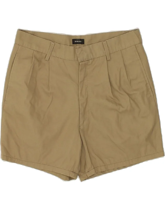 Renaissance Style PINKO Womens Graphic Pegged Chino Shorts Small W28 Beige Cotton