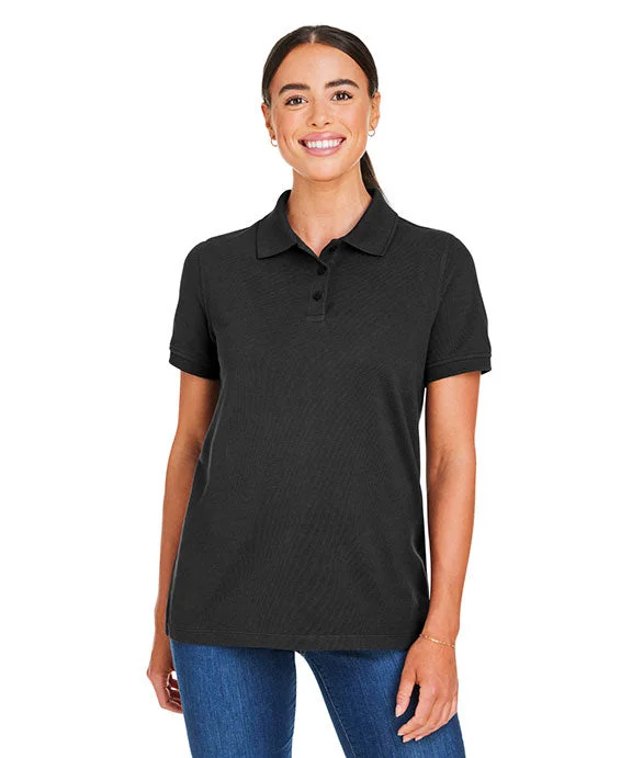 Exquisite Craftsmanship M205W - Harriton Ladies Valiant Cotton Snag Protect Polo Shirt | Black Exquisite Craftsmanship M205W - Harriton Ladies Valiant Cotton Snag Protect Polo Shirt | Black