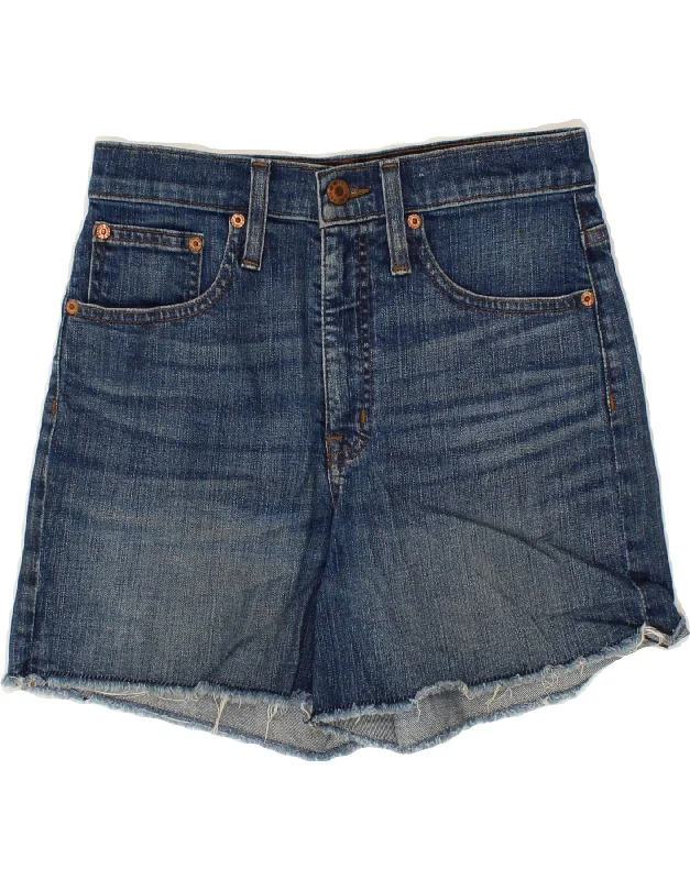 Classic Style J. CREW Womens High Waist Denim Shorts W25 XS Blue Cotton