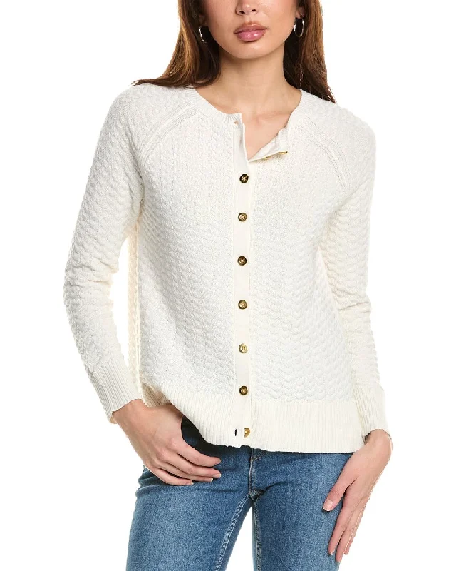 Cozy Outerwear Hannah Rose Button Arrow Stitch Reversible Cashmere-Blend Cardigan