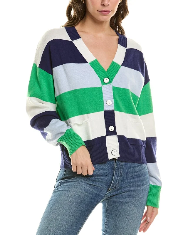 Cozy Sweaters WISPR Stripe Varsity Silk-Blend Cardigan