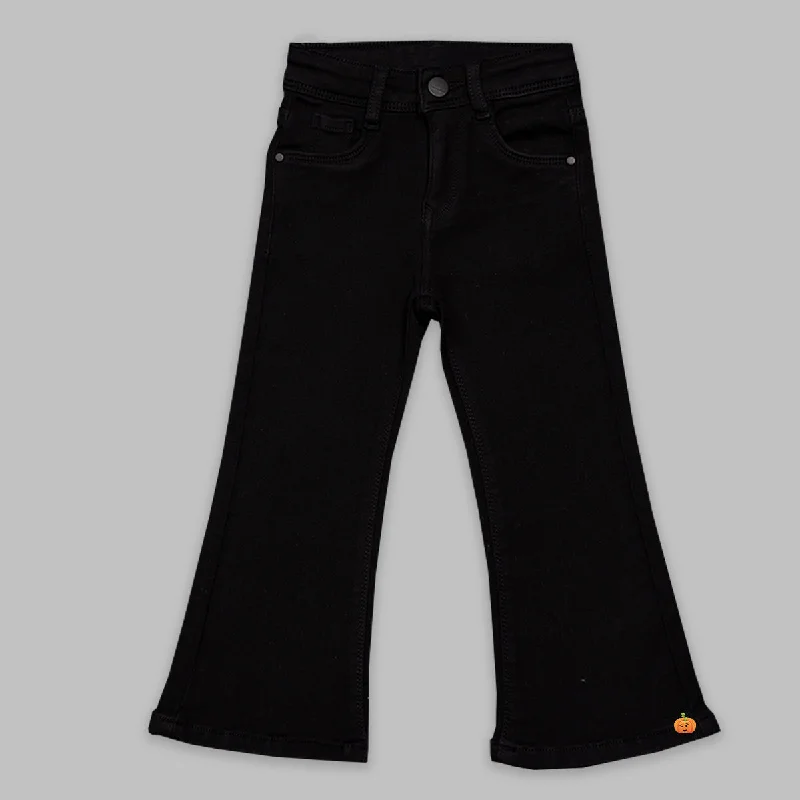 Printed Patterns Jeans for Girls with Solid Design