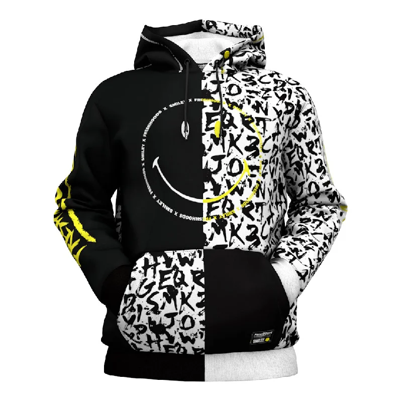 Exquisite Fabrics Freshhoods x Smiley® Text Pattern Hoodie