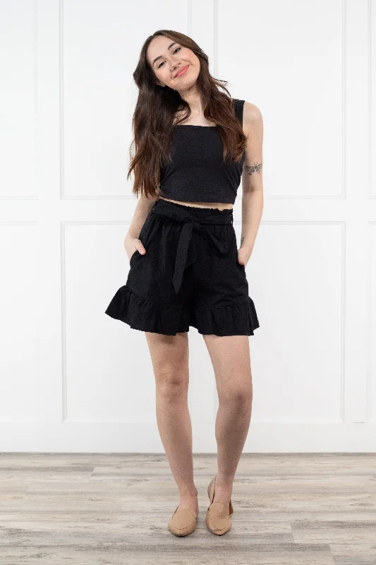 Exquisite Design Plastic Hearts Women's Ruffle Paper Bag Shorts