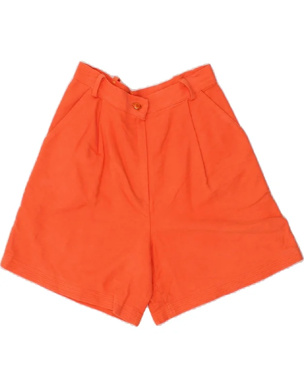 High-end Fabrics VINTAGE Womens High Waist Wide Leg Casual Shorts W28 Medium Orange Cotton High-end Fabrics VINTAGE Womens High Waist Wide Leg Casual Shorts W28 Medium Orange Cotton