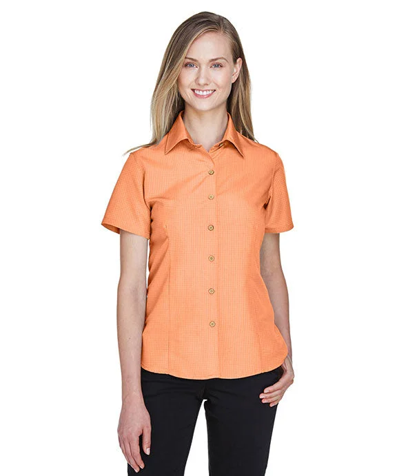 Fresh And Natural M560W - Harriton Ladies Barbados Textured Camp Shirt | Nectarine