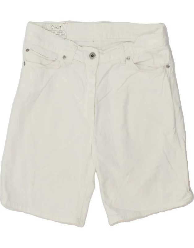 All-Day Comfort DONDUP Womens Denim Shorts W26 Small White Cotton