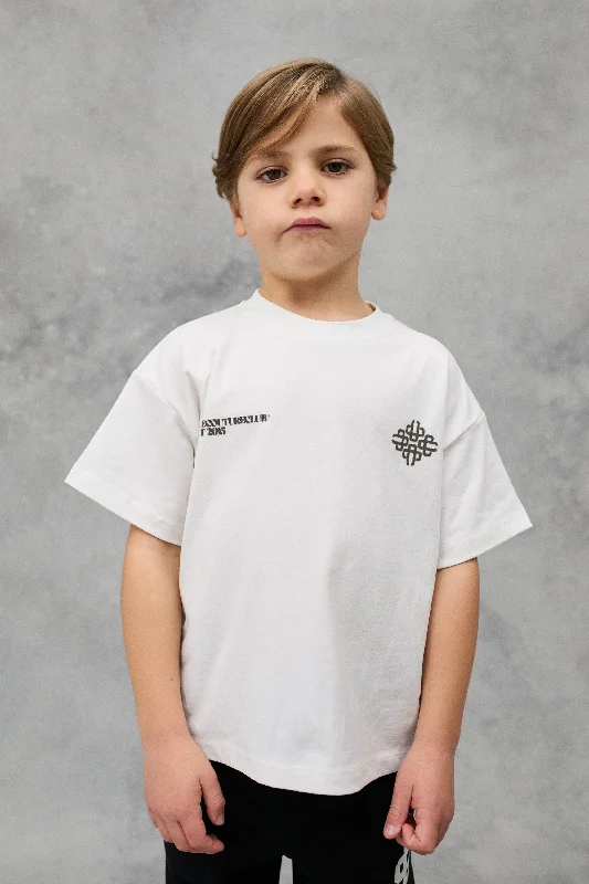Lazy Style JNR BLURRED GRAPHIC EMBLEM T-SHIRT - OFF WHITE