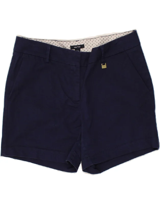 Easygoing Fashion NAUTICA Womens Chino Shorts US 8 Medium W34 Navy Blue Cotton