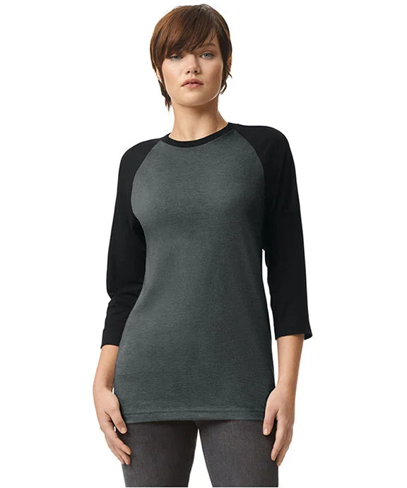 Luxury Fashion 2003CVC - American Apparel Unisex CVC Raglan T-Shirt | Heather Charcoal/Black Luxury Fashion 2003CVC - American Apparel Unisex CVC Raglan T-Shirt | Heather Charcoal/Black