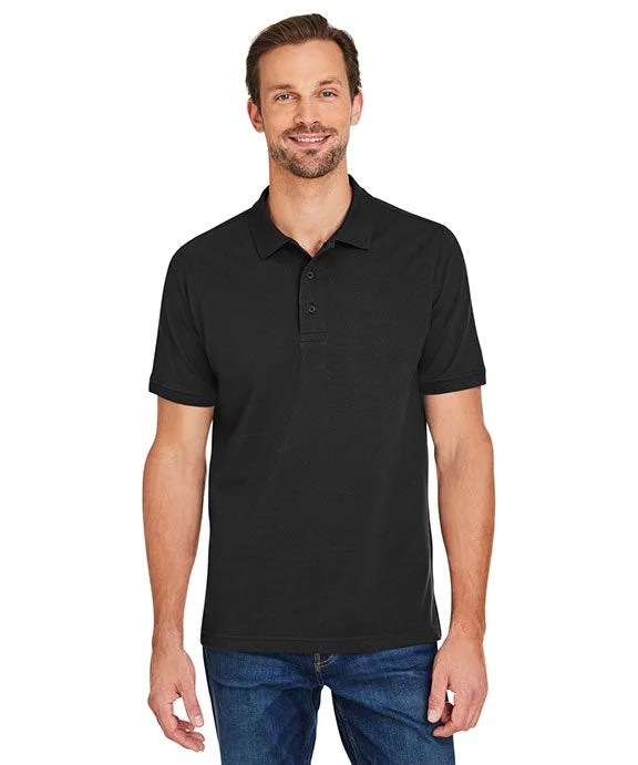 Timeless Comfort M205 - Harriton Mens Valiant Cotton Snag Protect Polo Shirt | Black Timeless Comfort M205 - Harriton Mens Valiant Cotton Snag Protect Polo Shirt | Black