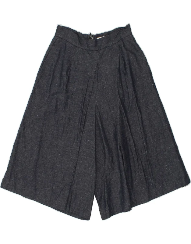 Sweet Breath I BLUES Womens High Waist Cullotes Casual Shorts UK 6 XS W24 Navy Blue