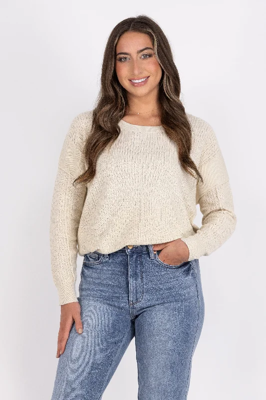 Sports And Leisure Look This Way Women's Round Neckline Relaxed Fit Sweater