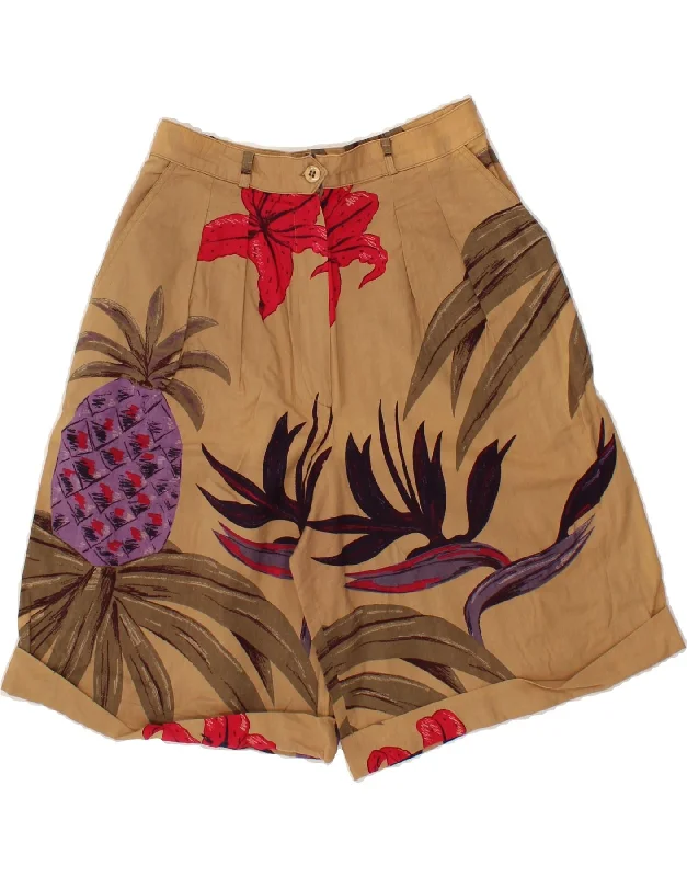 Elegant And Noble VINTAGE Womens High Waist Casual Shorts UK 14 Medium W28 Brown Floral Elegant And Noble VINTAGE Womens High Waist Casual Shorts UK 14 Medium W28 Brown Floral