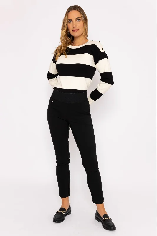 Soft Fabrics Straight Leg Bengaline Pant in Black