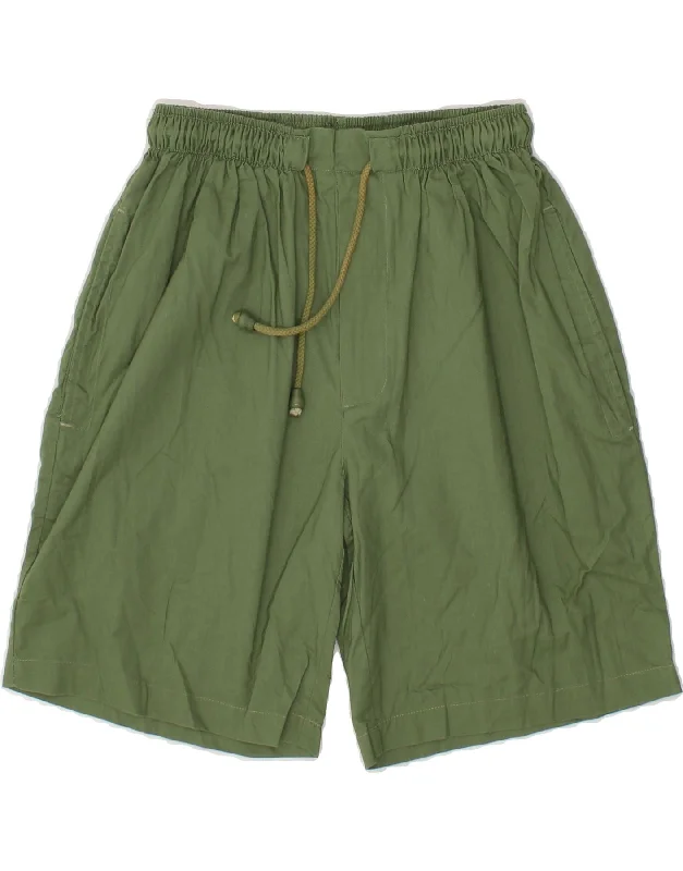 Dynamic Fashion VINTAGE Womens Chino Shorts Medium W28 Green Cotton