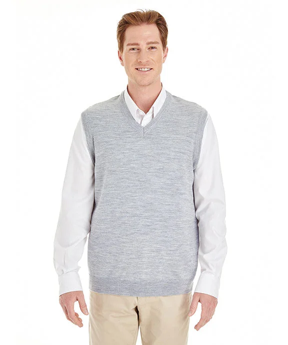 Design Trend M415 - Harriton Mens Pilbloc™ V-Neck Sweater Vest | Grey Heather
