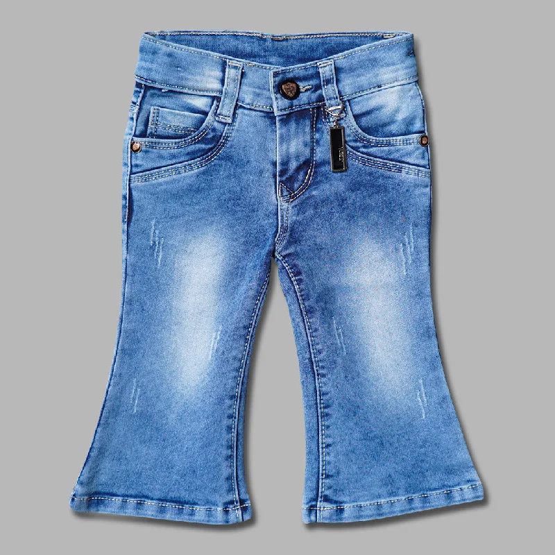 Sports Jumpsuit Jeans for Girls and Kids with Bell Pattern