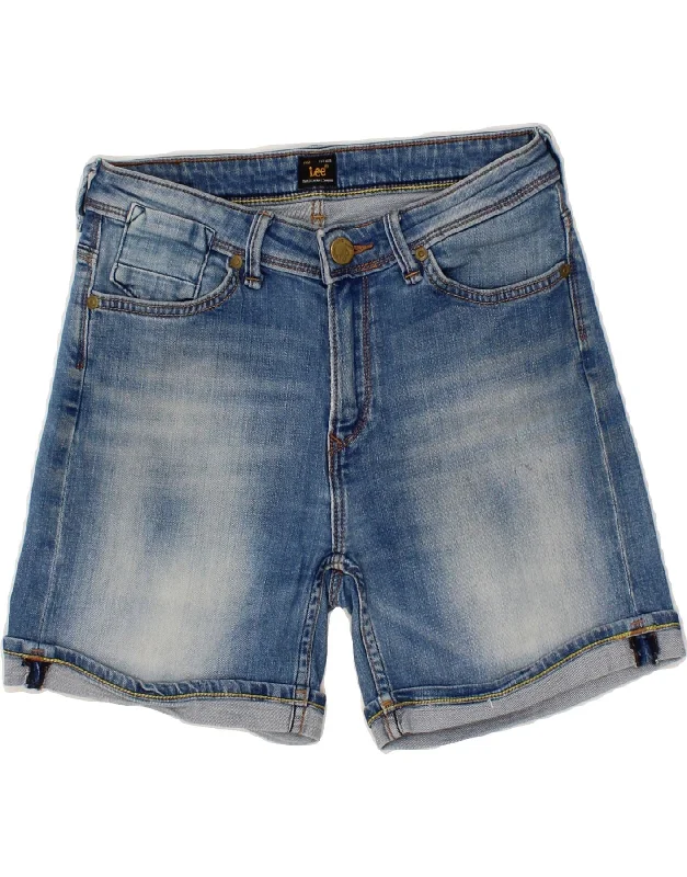 Fashionable And Fashionable LEE Womens Boyfriend Denim Shorts W26 Small Blue Cotton