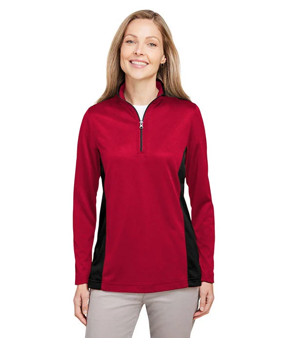 High-quality Styles M786W - Harriton Ladies Flash Snag Protection Plus IL Colorblock Quarter-Zip | Red/Black High-quality Styles M786W - Harriton Ladies Flash Snag Protection Plus IL Colorblock Quarter-Zip | Red/Black