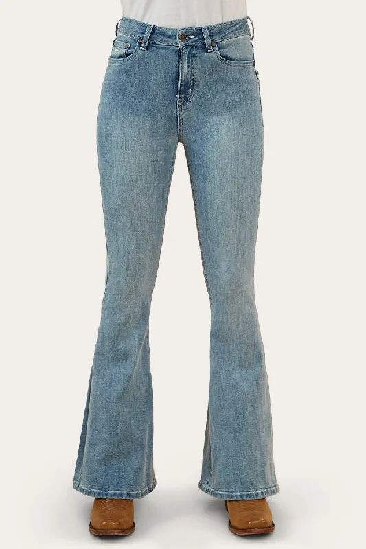 All-Day Comfort Bowie Womens Flare Jeans - Light Blue