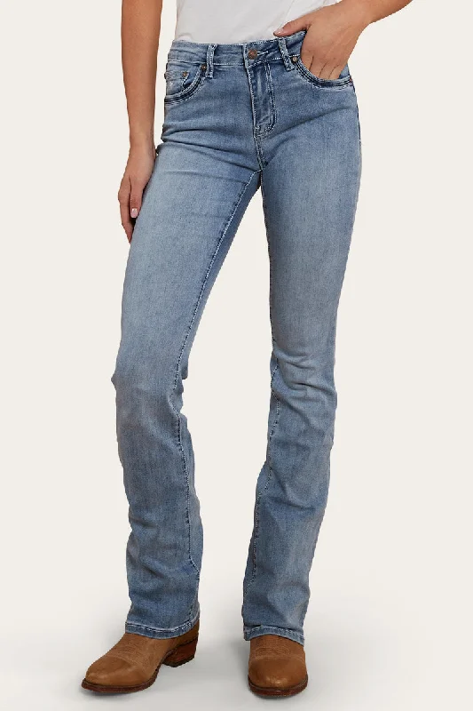Fresh Comfort Caroline Rodeo Womens Mid-Rise Bootleg Jeans - Light Blue