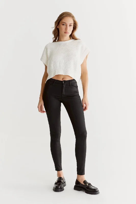 Breezy Style Sophia High Waist Reshape 5 Pocket Jeans Black Coated