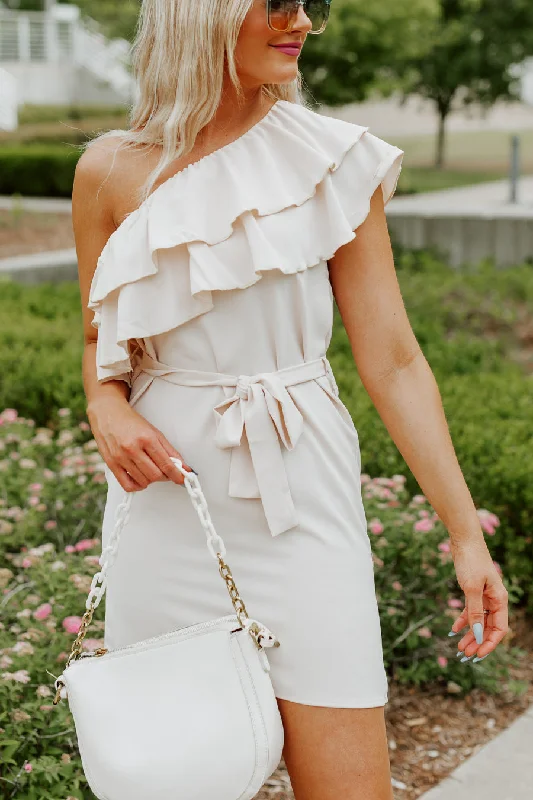 Layered Style VERSA ONE SHOULDER RUFFLE MINI DRESS