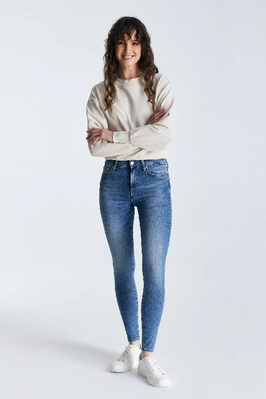 Cozy Chic Sophia High Waist Reshape 5 Pocket Jeans Blue VT