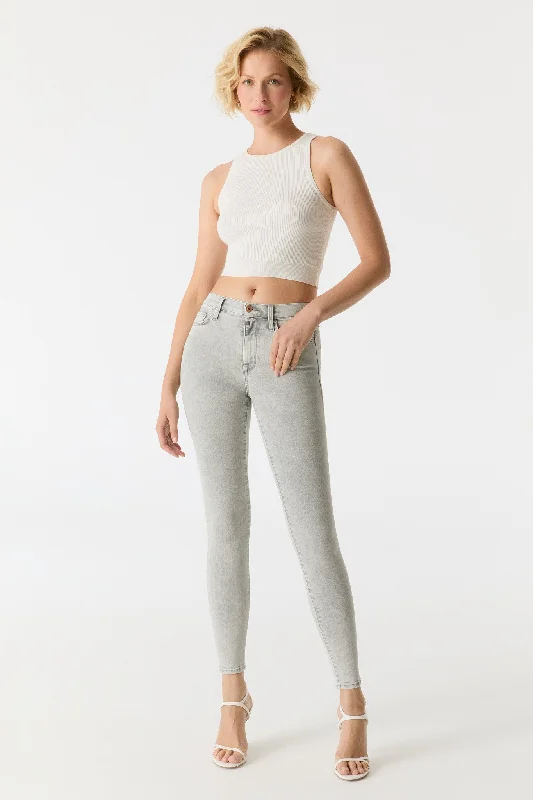 Effortless Elegance Sophia High Waist Regular Length Reshape 5 Pocket Jeans Grey Moon