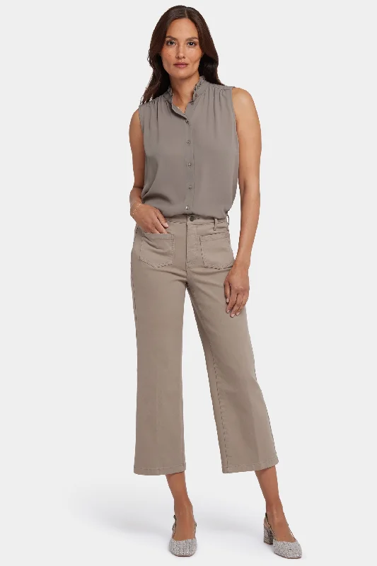 Literary Style Coco Relaxed Wide Leg Crop Jeans - Saddlewood
