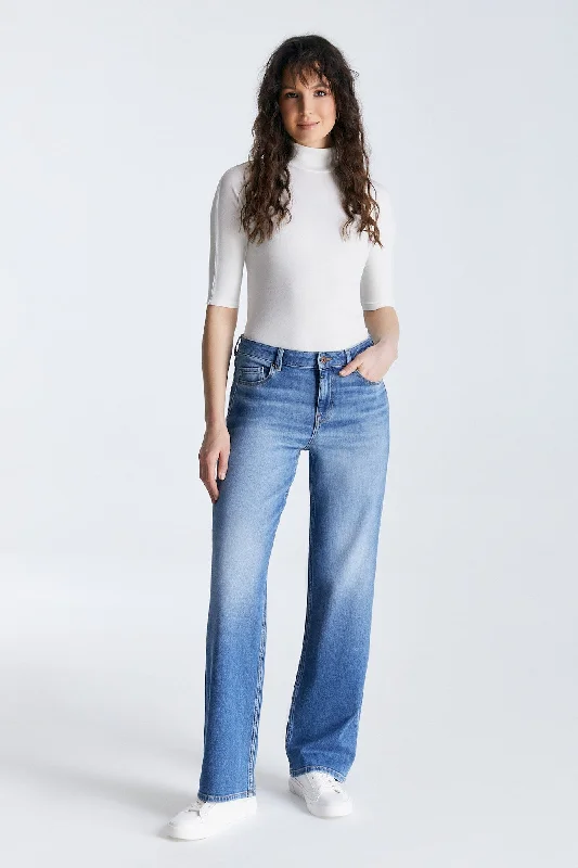 Elegant Wear Nova High Waist 5 Pocket Ankle Jeans Medium Blue