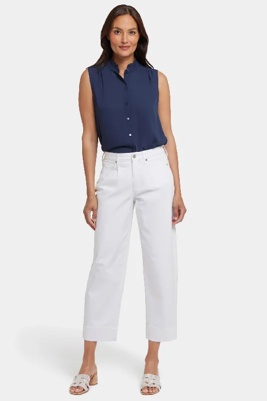 Warm Wear Balloon Ankle Jeans - Optic White