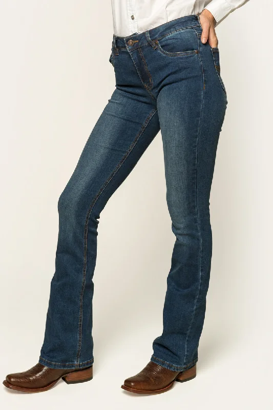 Comfortable Looks Katherine Womens Mid-Rise Bootleg Jeans - Classic Blue