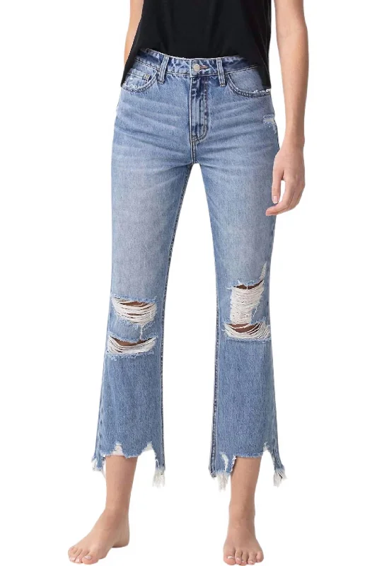 Elegant Classic High Rise Relaxed Straight Jeans In Intelligence