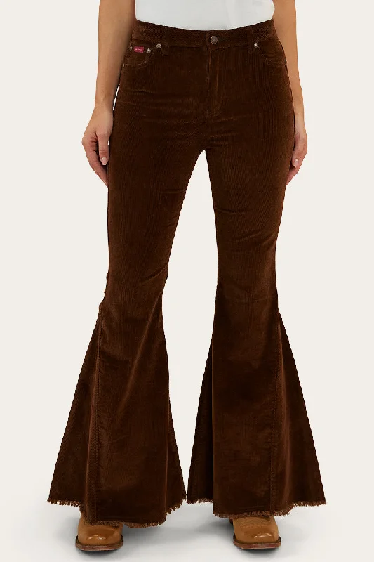 Elegant Comfort Norah Womens Super Flare Jeans - Chocolate