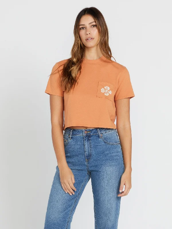 High-end Sense Pocket Dial Tee - Wild Ginger