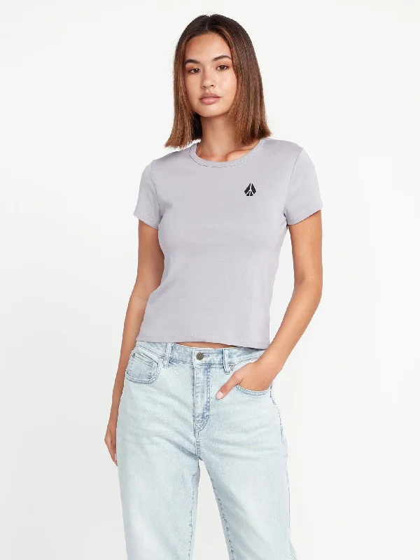 Soft Looks Have A Clue Short Sleeve Tee - Moonbeam