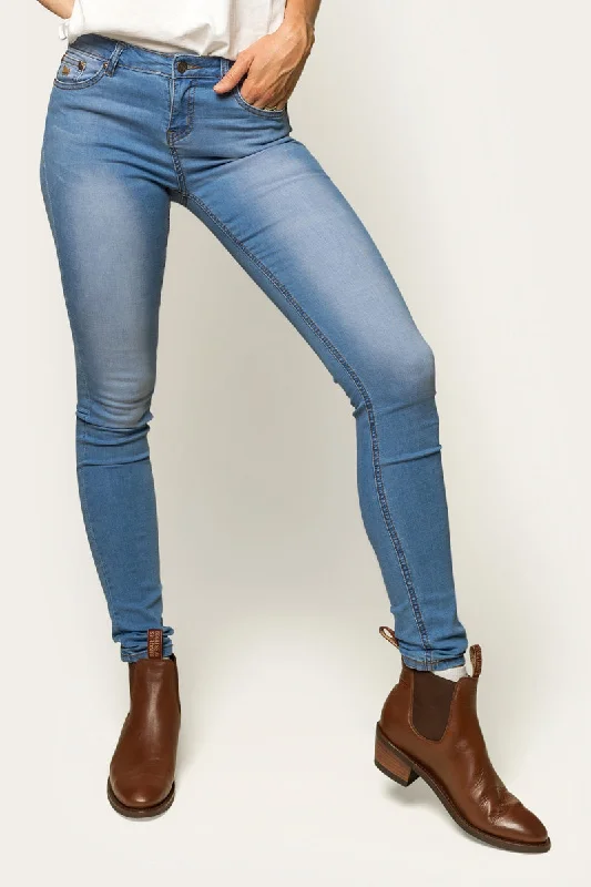 Sports Comfort Style Sophie Womens Skinny Leg Jeans - Bright Blue