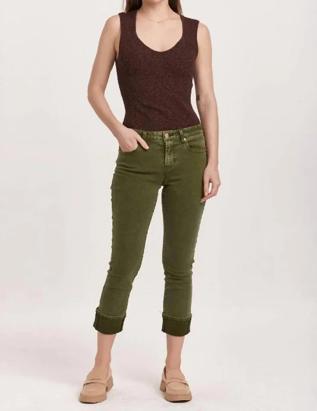 Lounge Chic Blaire High Rise Jeans In Army Green