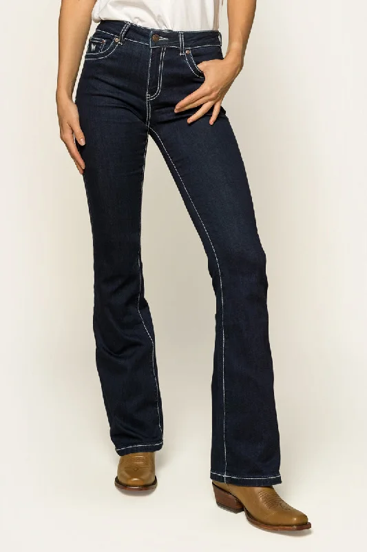 Everyday Comfort Caroline Womens Mid-Rise Bootleg Jeans - Indigo Blue