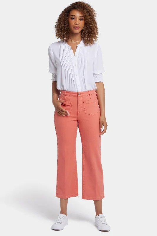 Street Sports Shoes Coco Relaxed Wide Leg Crop Jeans - Coral Haze
