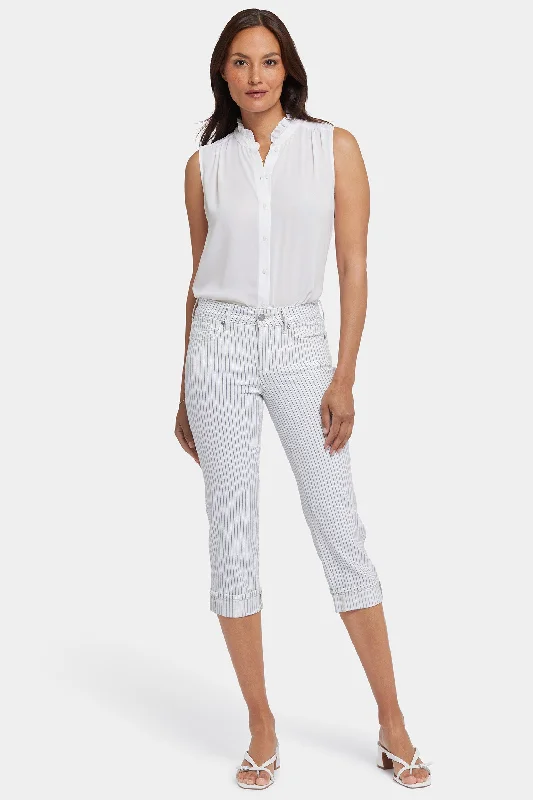 Comfy Pants Marilyn Straight Crop Jeans In Petite - Palencia Stripe