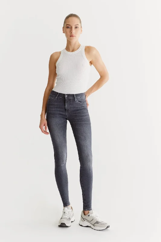 Sports Style Sophia High Waist Reshape 5 Pocket Jeans Smoke Grey
