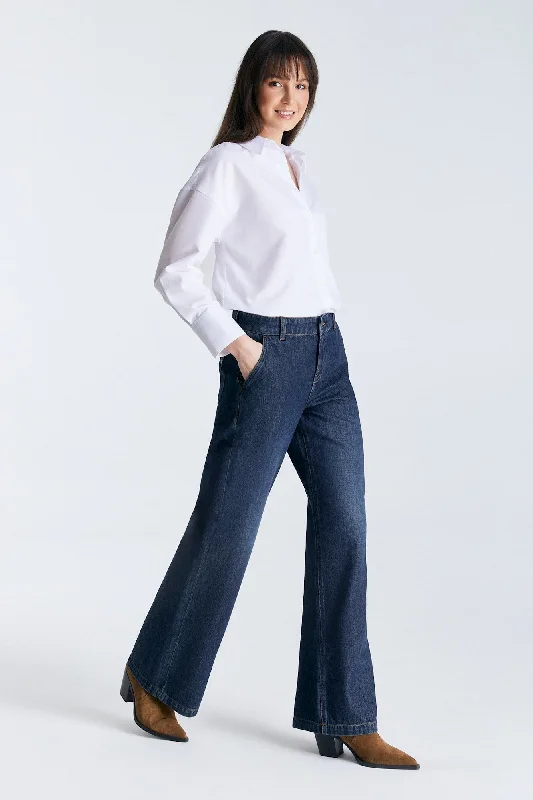 Romantic And Sweet Maxine Wide Fit Jeans Deep Blue