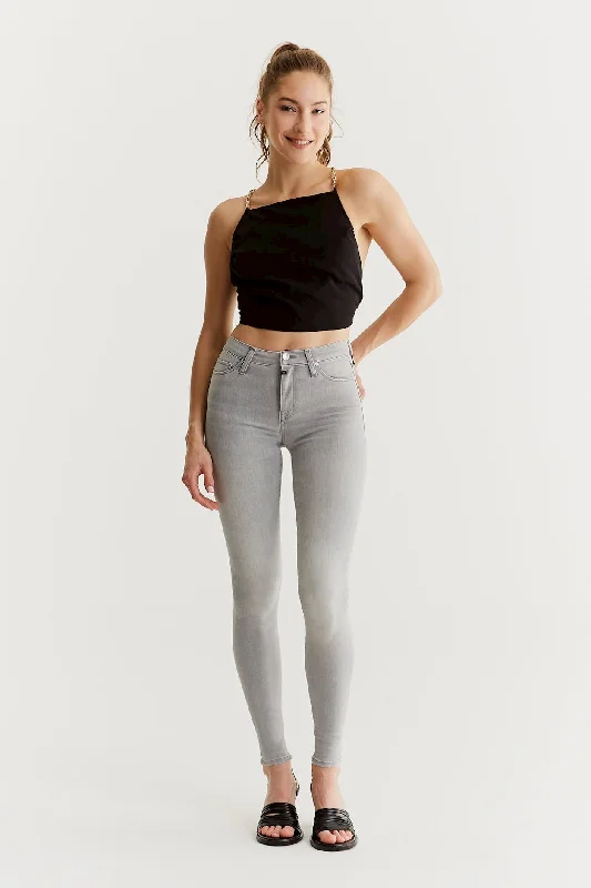 Classic Design Sophia High Waist Reshape 5 Pocket Jeans Stone Grey