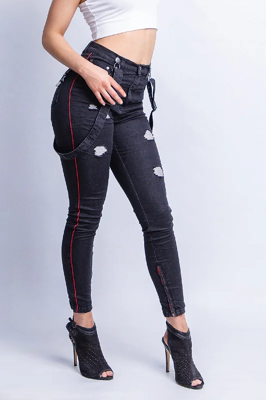 Cozy Shirts KISHA HIGH-WAIST RED LINE